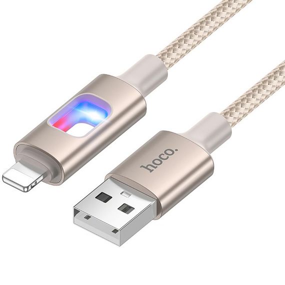 Дата кабель Hoco U144 New USB to Lightning 2.4A (1.2m) Gold | Зображення 1