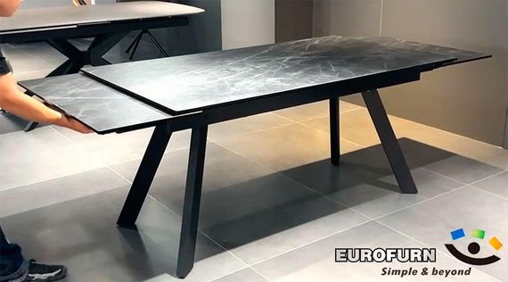 Прямокутний стіл Denver T7545C-1624, сіра матова кераміка VIC Dark Grey, розмір 160-240х90х76 см | Зображення 5
