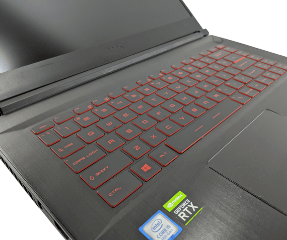 Игровой ноутбук MSI GF65 Thin 10SDR / 15.6" (1920x1080) IPS / Intel Core i7-10750H (6 (12) ядер по 2.6 - 5.0 GHz) / 16 GB DDR4 / 240 GB SSD / nVidia GeForce GTX 1660 Ti, 6 GB GDDR6, 192-bit / WebCam б/у | Зображення 2