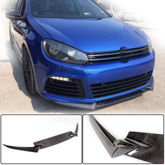 Накладка на передній бампер Lip V3 (для R HB 2010-2013, Карбон) для Volkswagen Golf 6 рр