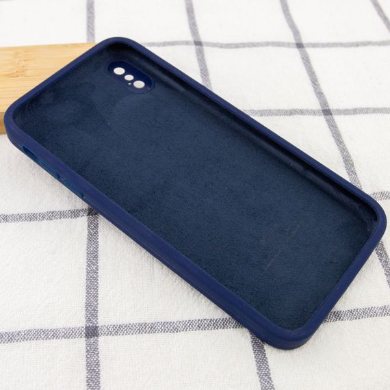 Чехол Silicone Case Square Full Camera Protective (AA) для Apple iPhone XS Max (6.5") Темно-синий / Midnight blue | Зображення 2