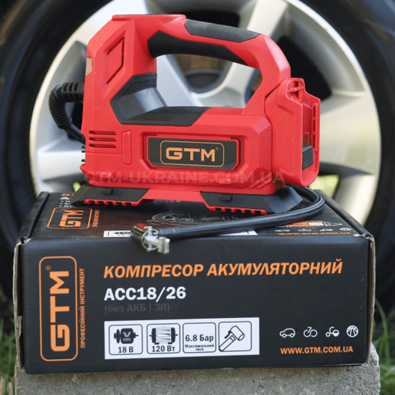 Акумуляторний компресор GTM AСC18/26 (АКБ і ЗП) | Зображення 6