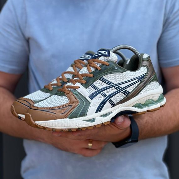 Демісезонні кросівки Asics текстиль/шкіра колір бежевий,зелений,коричневий | Зображення 5