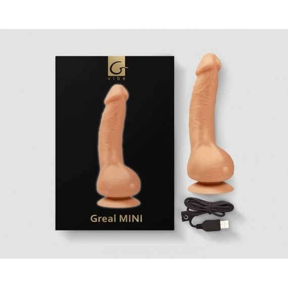 Вібратор реалістичний на присосці Greal Mini Gvibe, бежевий, 18 х 3 см Sex Aura | Зображення 2