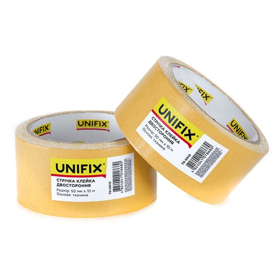 Лента клейкая двухсторонняя на тканевой основе 50мм*10м UNIFIX