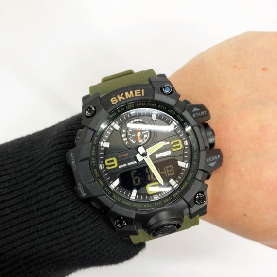 Полевые часы для армии SKMEI 1586AG, Военные часы с подсветкой наручные электронные тактические VP-32 | Зображення 9