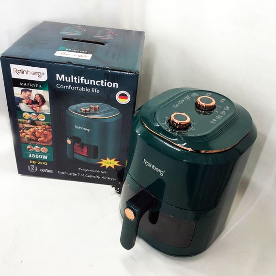 Фритюрница бытовая без масла Rainberg RB-2242 на 6 л 3800 Вт, Аэрофритюрница электрическая для дома BI-43 | Зображення 2