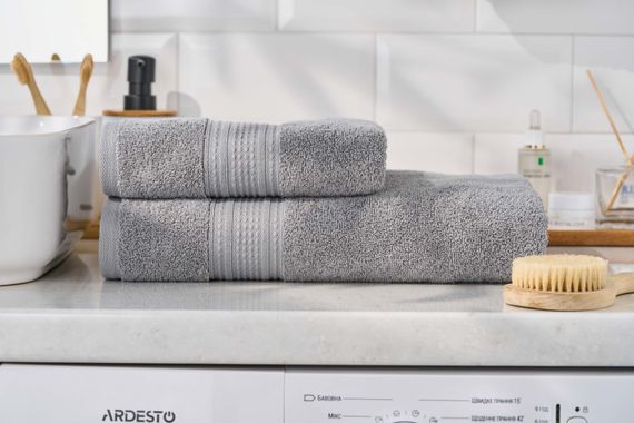 Рушник махровий Ardesto SuperSoft, 50х90см, 100% бавовна, сірий (ART2250SLP) | Зображення 3