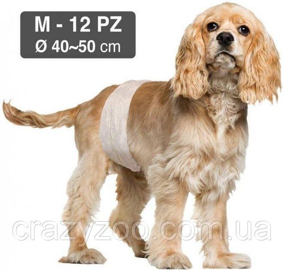 Підгузник-пов'язка для кобелів Croci Dog Nappy М обхват 40-50 см ЦІНА ЗА 1 ШТ C6028878 | Зображення 1