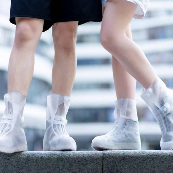 Бахилы силиконовые на обувь от воды и грязи 588 Белые L