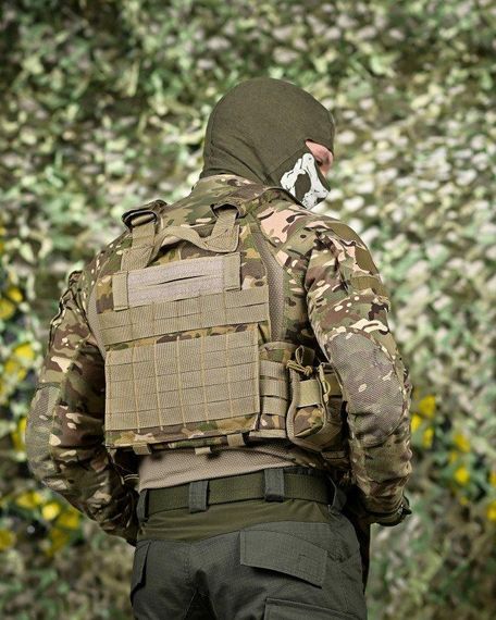 Плитоноска 4 точки сброса мультикам Attack с напашником ВТ1003 | Зображення 4