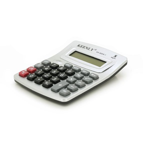 Калькулятор офісний KEENLY KK-800A-1, 27 кнопок, розміри 140x110x30мм, Silver