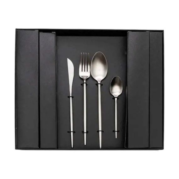 Набір столових приборів 24 предмети столовий набір на 6 персон Сріблястий HP-20-16 | Зображення 1