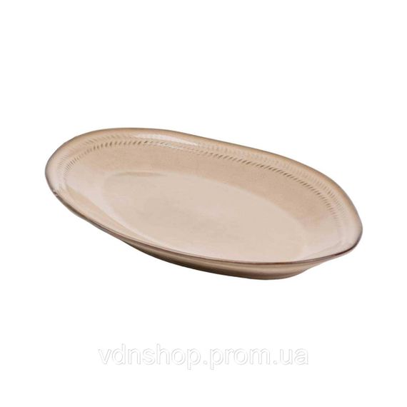 Блюдо сервировочное овальное 33.5х23 см фарфоровое, бежевое HP23380 | Зображення 2