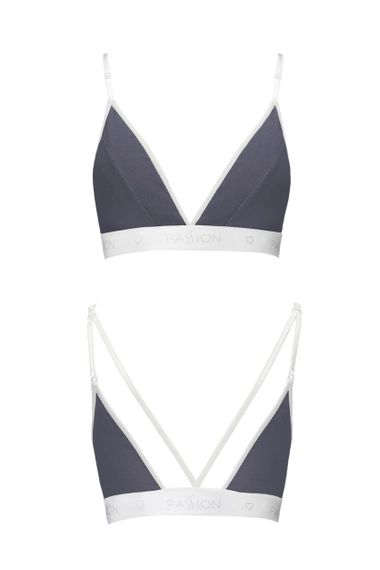 Спортивный топ с двойными бретелями Passion PS007 TOP L, dark grey Sex Aura | Зображення 1