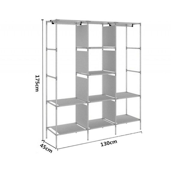 Складана каркасна тканинна шафа Storage Wardrobe 88130, шафа на три секції 130*45*175 | Зображення 2