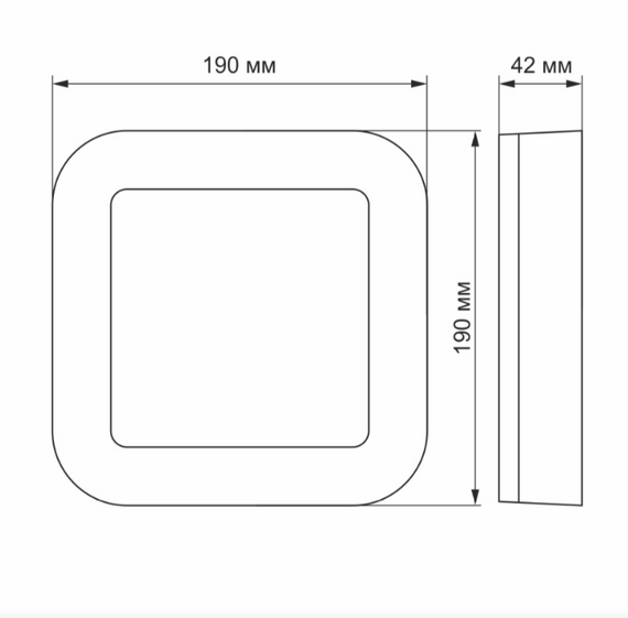 LED Світильник 15W 5000К 220V квадратний Videx | Зображення 2
