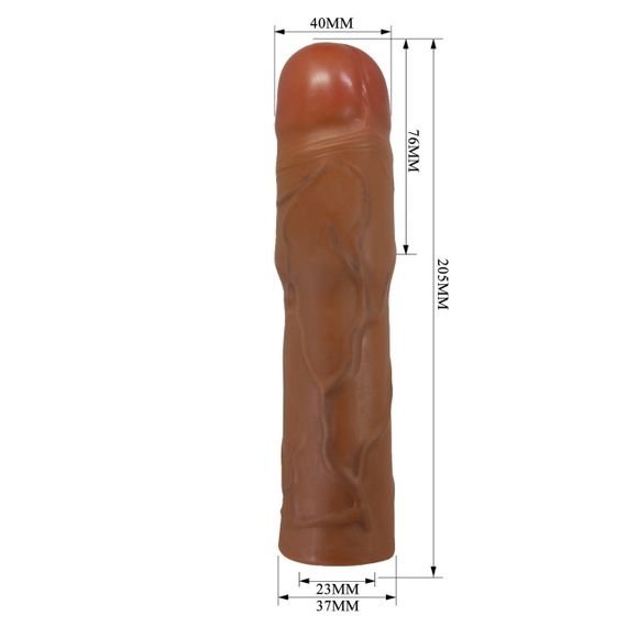 Подовжуюча насадка презерватив Pretty Love - Kylian 3" Brown, BI-026257-1 Sex Aura | Зображення 8