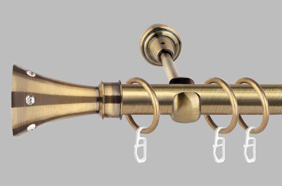 Карниз для штор однорядний металевий 19 мм, Картер (комплект) 200 див.