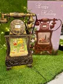 Новорічний ліхтар з Санта-Клауса у формі старовинного телефону 814