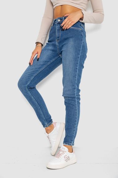 Джинси жіночі Mom-fit стрейч, колір синій, 244R1162 | Зображення 1