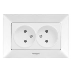 Розетка Panasonic Arkedia Slim двойная,белая
