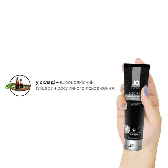 Густа змазка на водній основі JO H2O GEL — ORIGINAL (240 мл), рослинний гліцерин | Зображення 3