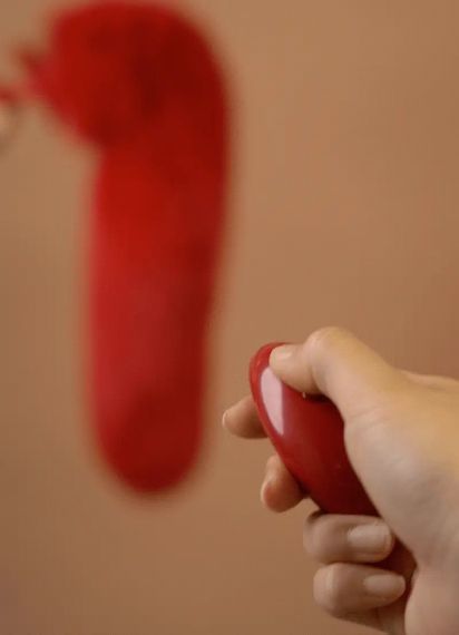 Анальна вібропробка з ротацією UPKO з натуральним лисячим хвостом і пультом, червоний, 6.6 х 3 см sexstyle | Зображення 5