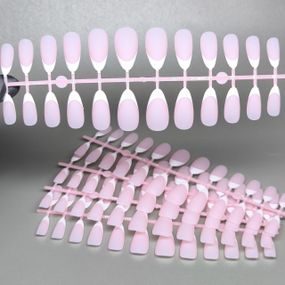 Гелевые типсы для наращивания френч 120шт (розовый миндаль)