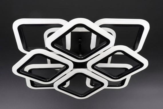 Люстра світлодіодна стельова LED світильник для квартири на стелю лед з пультом 25753 Чорний 11х50х50 см.