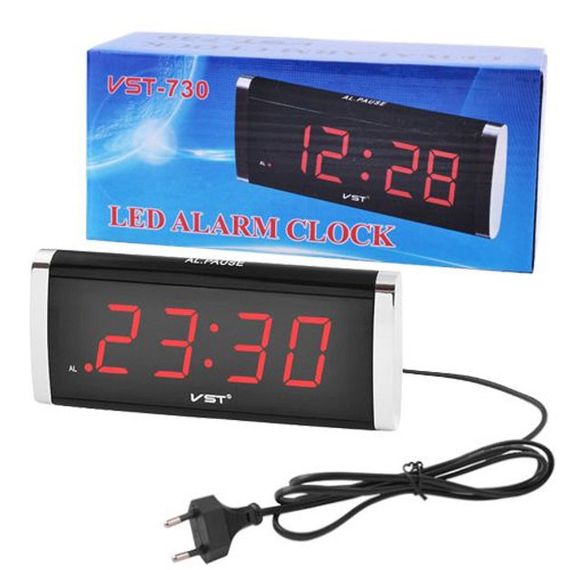 Часы VST VST-730-1 сетевые 220В led будильник XI-409 красные цифры | Зображення 1