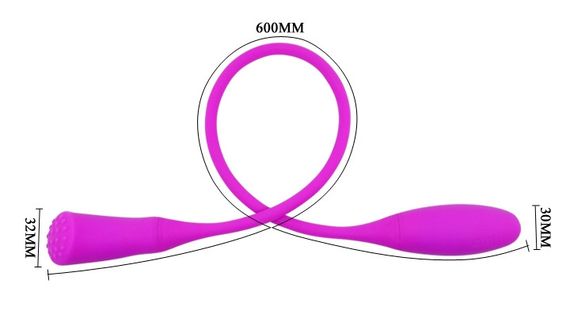 Гибкий двусторонний вибратор PRETTY LOVE - Snaky Vibe, BI-014327-2 Sex Aura | Зображення 4