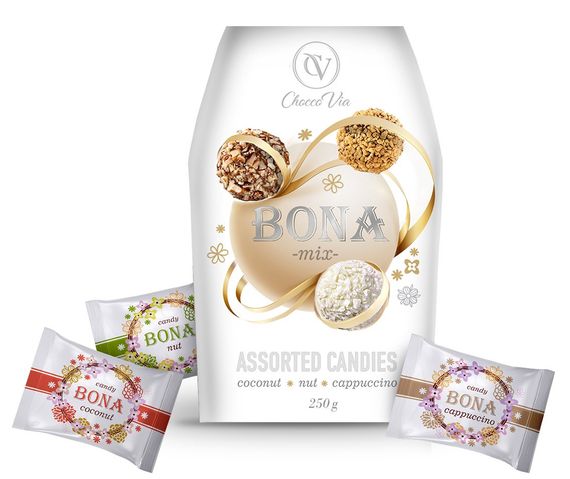 Набір цукерок BONA асорті Chocco Via 250г художня коробка (213901)