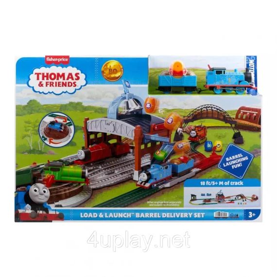 Железная дорога Паровозик Томас и друзья Приключения с цистернами Fisher-Price Thomas & Friends Load & Launch Barrel Delivery Set | Зображення 1