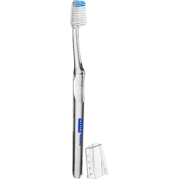 Зубна щітка VITIS MEDIUM прозора, середньої жорсткості + паста VITIS WHITENING, 15 мл (DENTAID) | Зображення 1