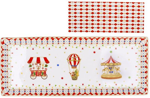 Блюдо прямокутне порцелянове "Зимова Казка" 36х14см | Зображення 1