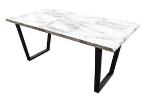 Нерозкладний обідній стіл Greus Marble 160х90 см, білий мармур