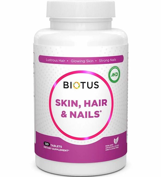 Комплекс для шкіри, волосся, нігтів Biotus Hair, Skin & Nails 120 Tabs BIO-531217