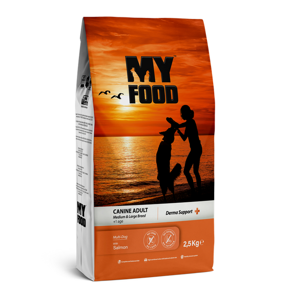 Сухой Корм ​​Myfood Суперпремиум для взрослых собак средних и крупных пород с Лососем 2,5 кг