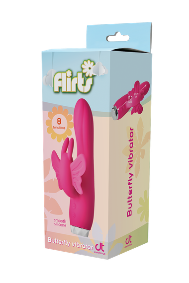 Вибратор кролик в виде Бабочки Dream Toys Flirts Butterfly, розовый, 17 см х 3 см sexstyle | Зображення 6
