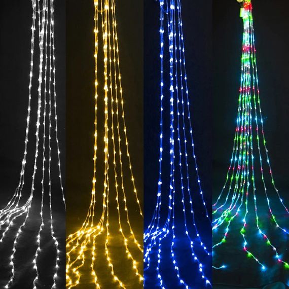 Гірлянда штора на вікно 212 LED 3х2м Теплий білий колір свічення, з конектором | Зображення 3