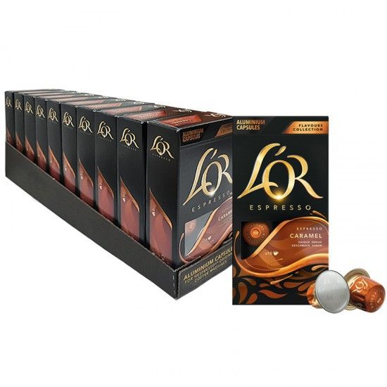 Nespresso капсулы L'OR Caramel ящик 10 уп Франция Неспрессо Льор карамель 100 капсул