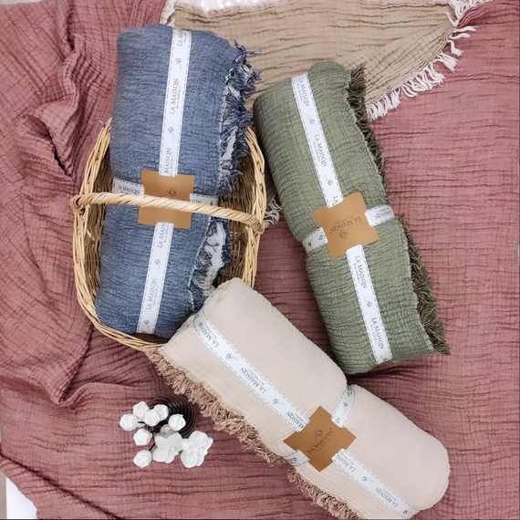 Муслиновое покрывало La Maison 230×240 Selin Yesil - Bej | Зображення 4