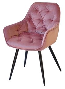Крісло м'яке Chic велюр у кольорі Фрез PH-603, на чорних металевих ніжках