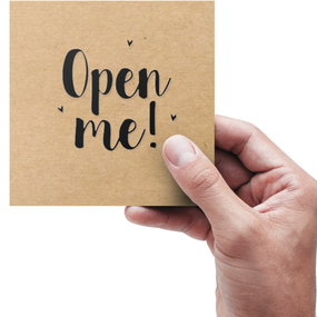 Этикетка самоклеящаяся крафт "Open Me" 100x100 мм, 100 шт, Viskom