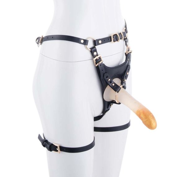 Страпон LOCKINK SEVANDA Queen Sheba Strapon Golden Dildo, регульовані кріплення, силіконовий дилдо Sex Aura | Зображення 1