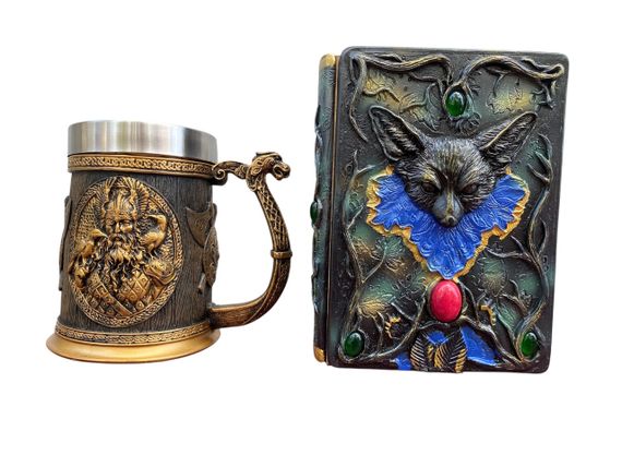 Подарунковий набір Кухоль 3D Скандинавські Боги та Блокнот 3D «Лісовий Грімуар Лиси»