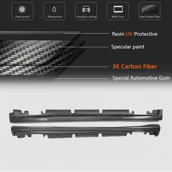 Боковые Пороги V4 (Карбон) для Mercedes A-сlass W176 2012-2018 гг | Зображення 4