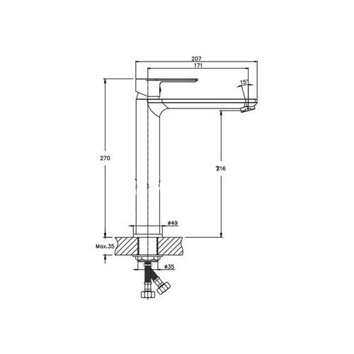 Змішувач для умивальника Haiba ALEX 001 високий (HB0887) | Зображення 1