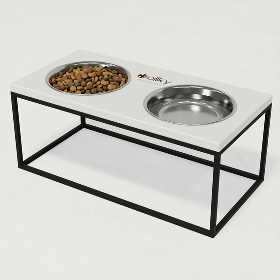 Миски на подставке для больших собак Hollky Base XL20 (2 × 1,8 л) BXL20-522620-BLWH